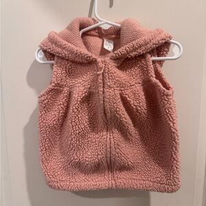 Carter's Dusty Rose Sherpa Hooded Vest